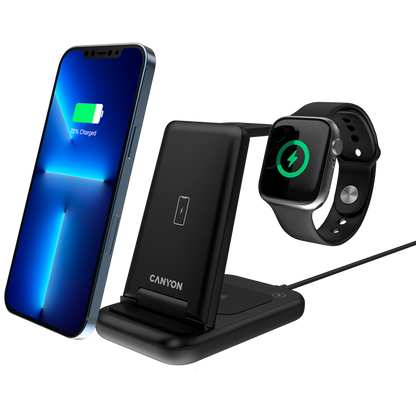 15W 3-in-1 Wireless Charger Canyon WS-304 Black