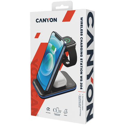15W 3-in-1 Wireless Charger Canyon WS-304 Black