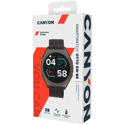 Smartwatch z funkcjami sportowymi Canyon SW-86 czarny