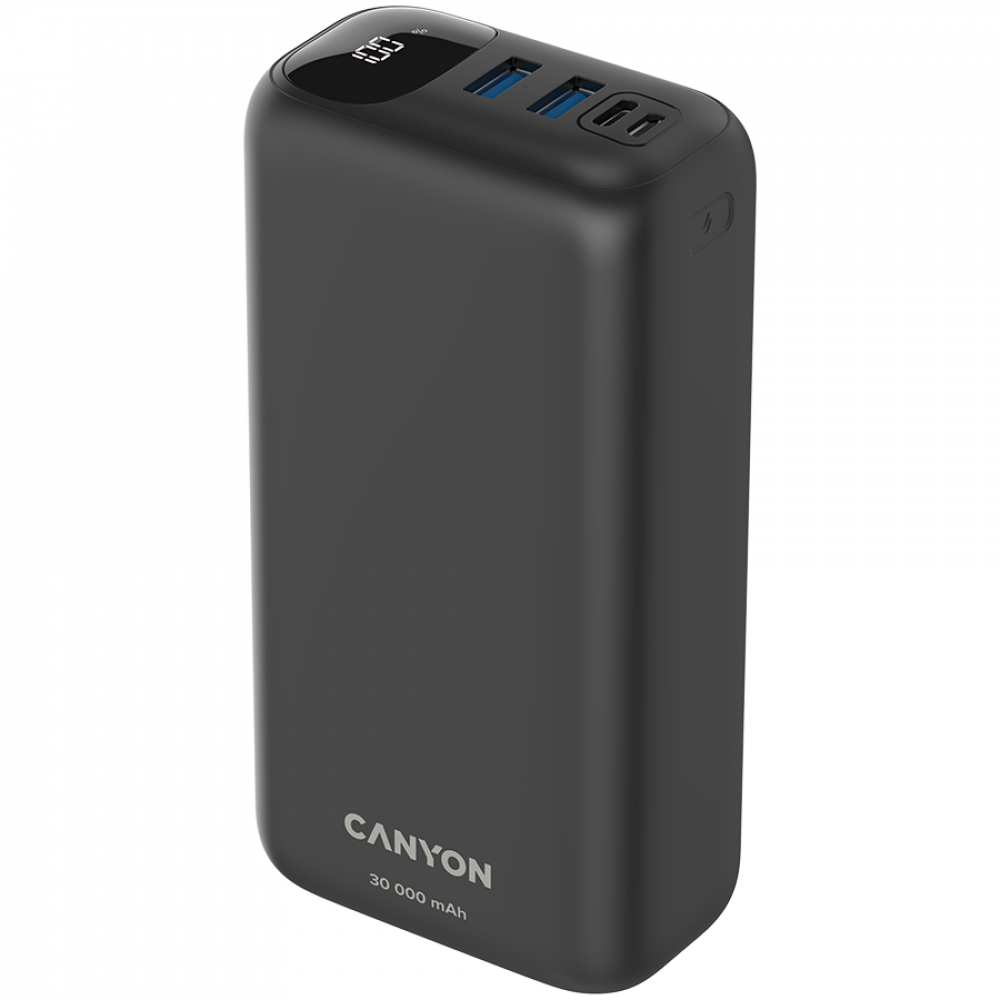 Power bank 30000 mAh PD 20W QC 3.0 LED Canyon PB 301 black
