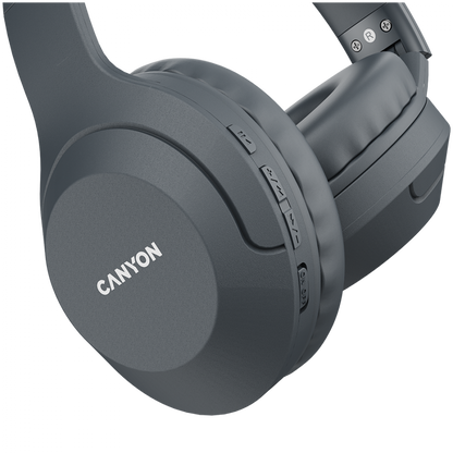 Canyon BTHS 3 kabellose Bluetooth-Kopfhörer, dunkelgrau