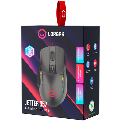 Gaming Mouse USB LED RGB Lorgar Jetter 357 Black