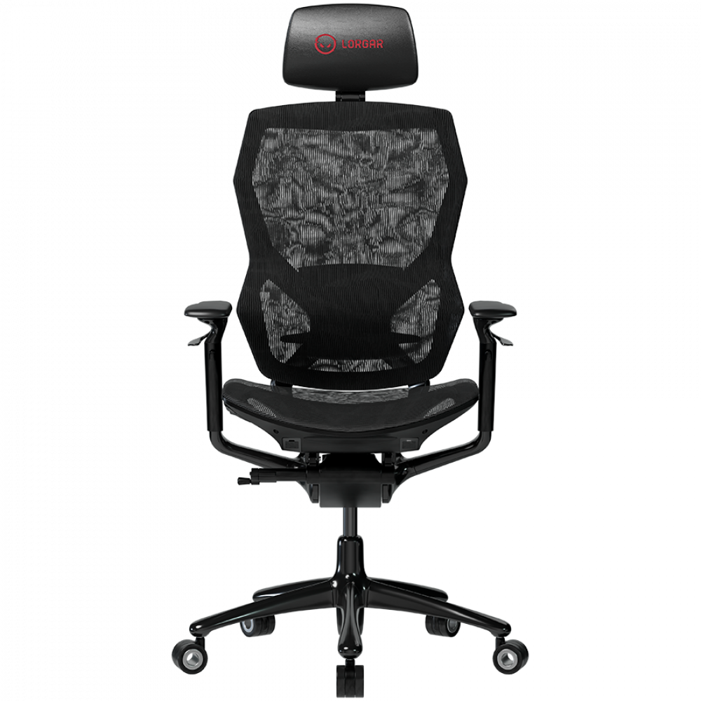 Lorgar 855 Black Ergonomic Gaming Chair with Pillows