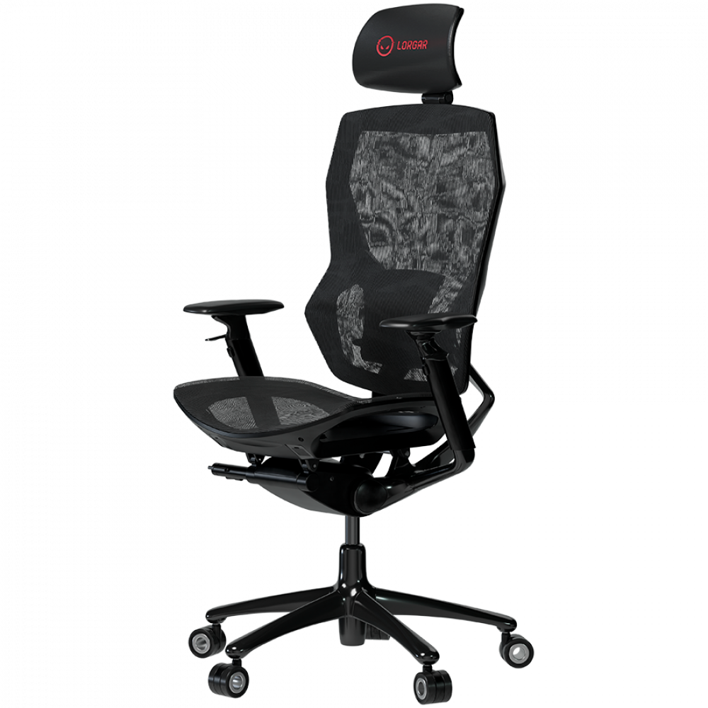 Lorgar 855 Black Ergonomic Gaming Chair with Pillows