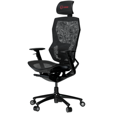 Fotel gamingowy ergonomiczny Lorgar 855 czarny z poduszkami