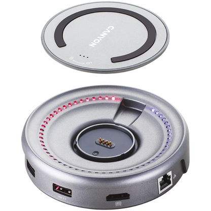 USB-C-Hub 7-in-1 mit Qi-Ladefunktion Canyon DS-7 Grau