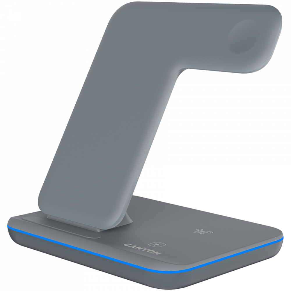 Kabelloses Ladegerät 15 W 3-in-1 Canyon WS-303 Grau