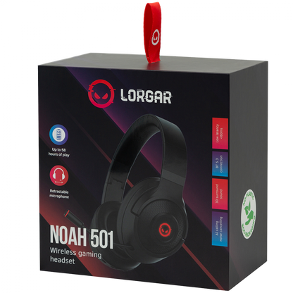LORGAR Gaming-Kopfhörer Noah 501 Kabellos Schwarz