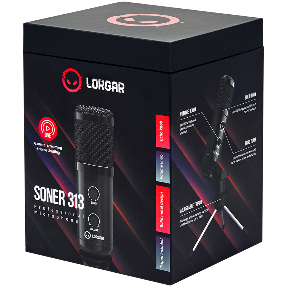 Lorgar Soner 313 Wired Gaming Microphone Black