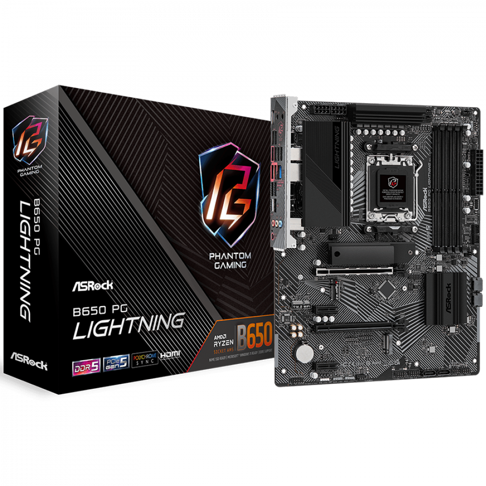 Płyta główna ASROCK B650 PG Lightning do AMD Ryzen 7000 DDR5 6400 MHz ATX