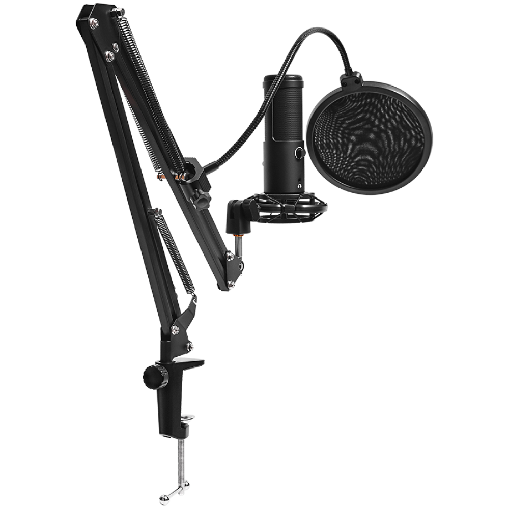 USB-Gaming-Mikrofon Lorgar Voicer 931 schwarz mit Ständer