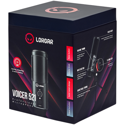 Lorgar Voicer 521 USB Gaming Microphone black