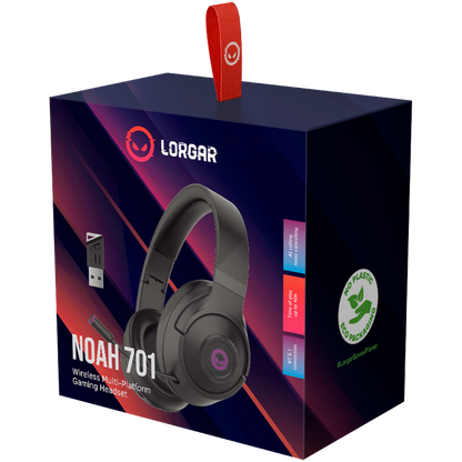 Lorgar Noah 701 Wireless Gaming Headset, Black