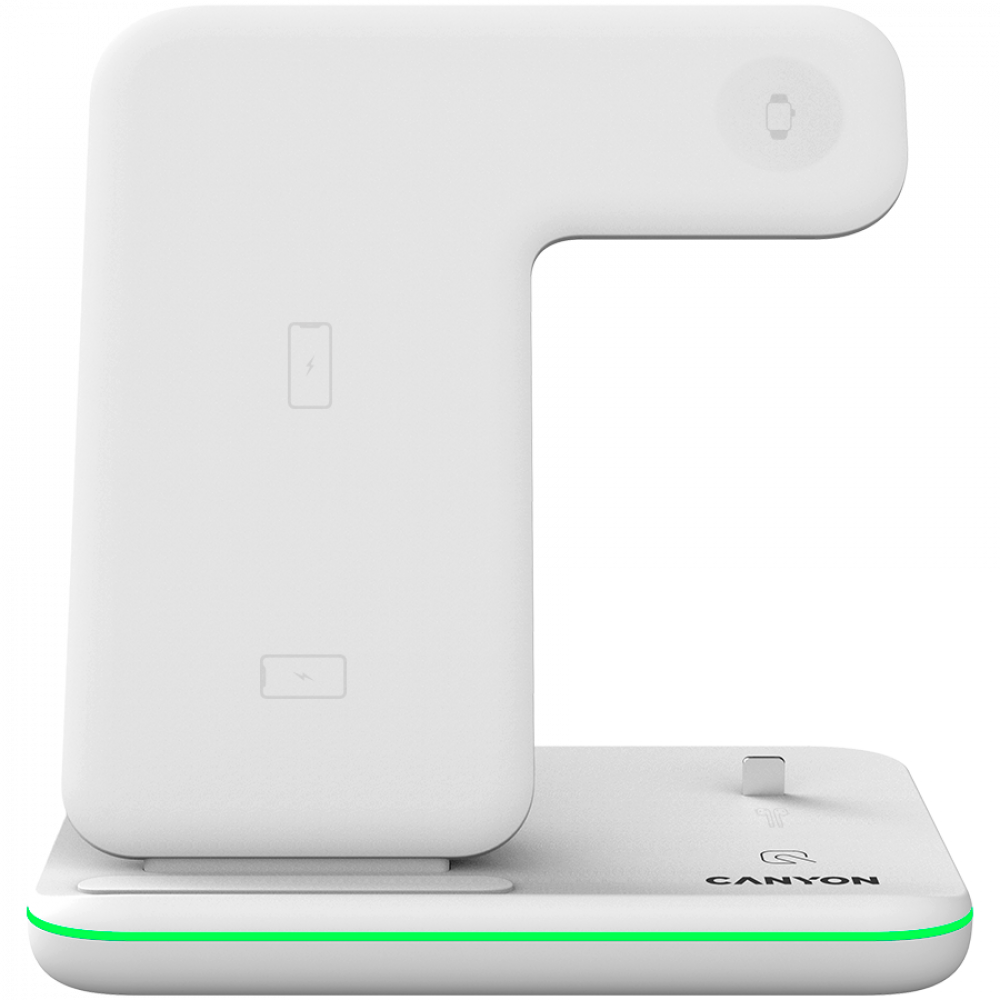 Canyon WS-302 15W 3-in-1 Wireless Charger for Phone, White