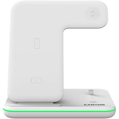 Canyon WS-302 15W 3-in-1 Wireless Charger for Phone, White