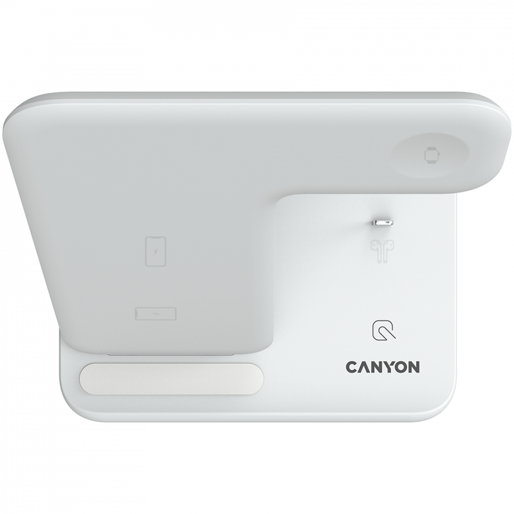 Canyon WS-302 15W 3-in-1 Wireless Charger for Phone, White