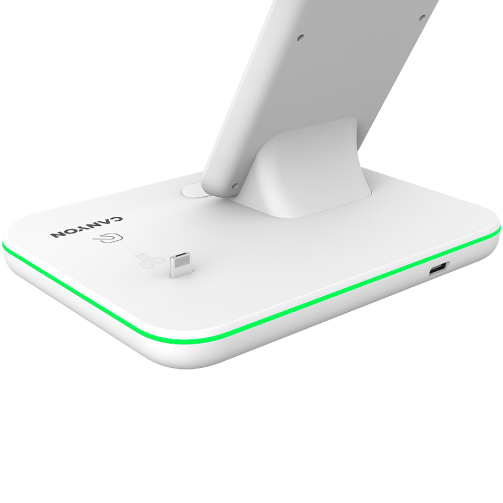 Canyon WS-302 15W 3-in-1 Wireless Charger for Phone, White