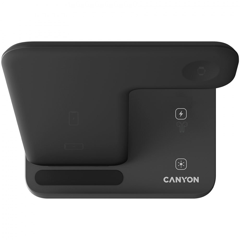 Kabelloses 15W 3-in-1-Ladegerät Canyon WS-303 schwarz