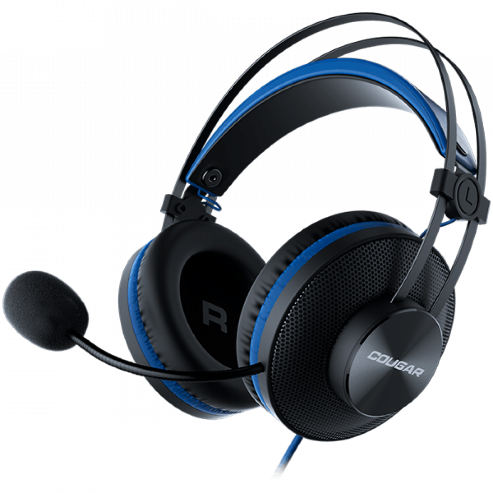 COUGAR Over-Ear Noise-Cancelling Headphones, Black-Blue