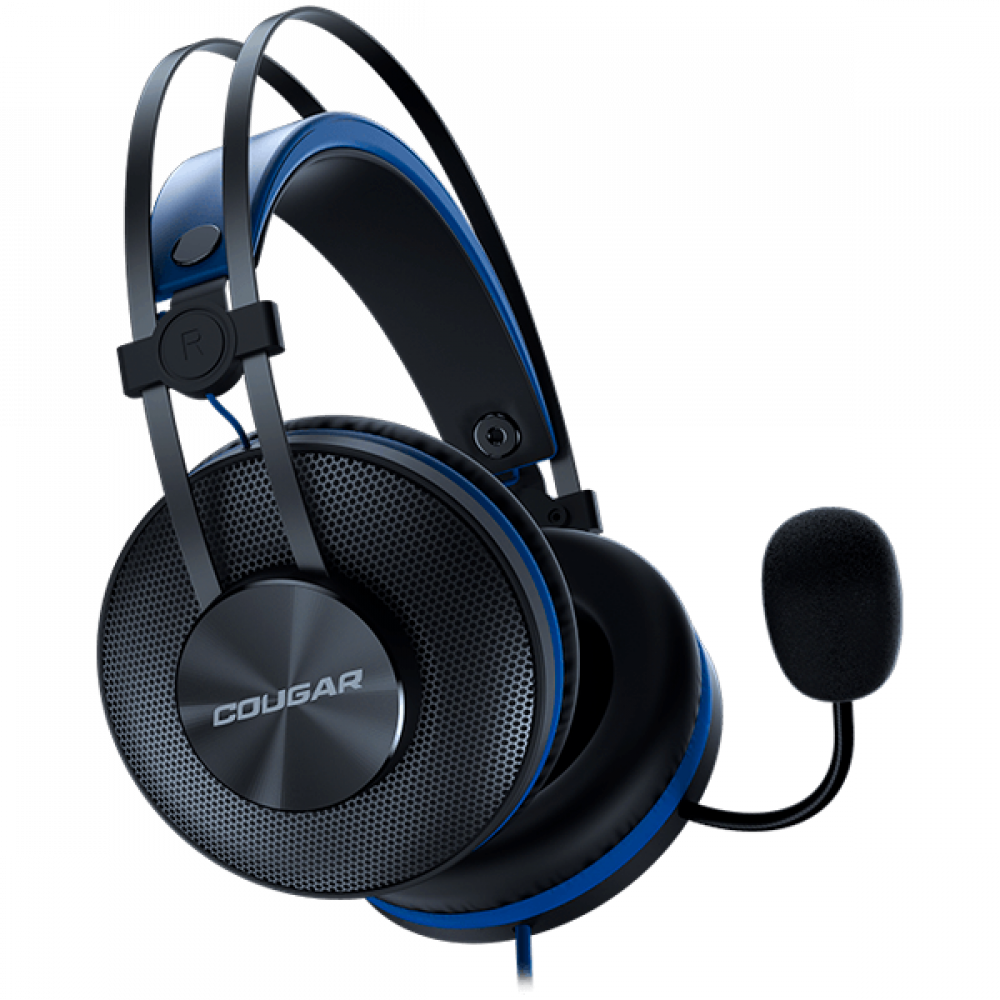 COUGAR Over-Ear Noise-Cancelling Headphones, Black-Blue