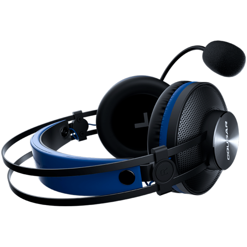 COUGAR Over-Ear Noise-Cancelling Headphones, Black-Blue