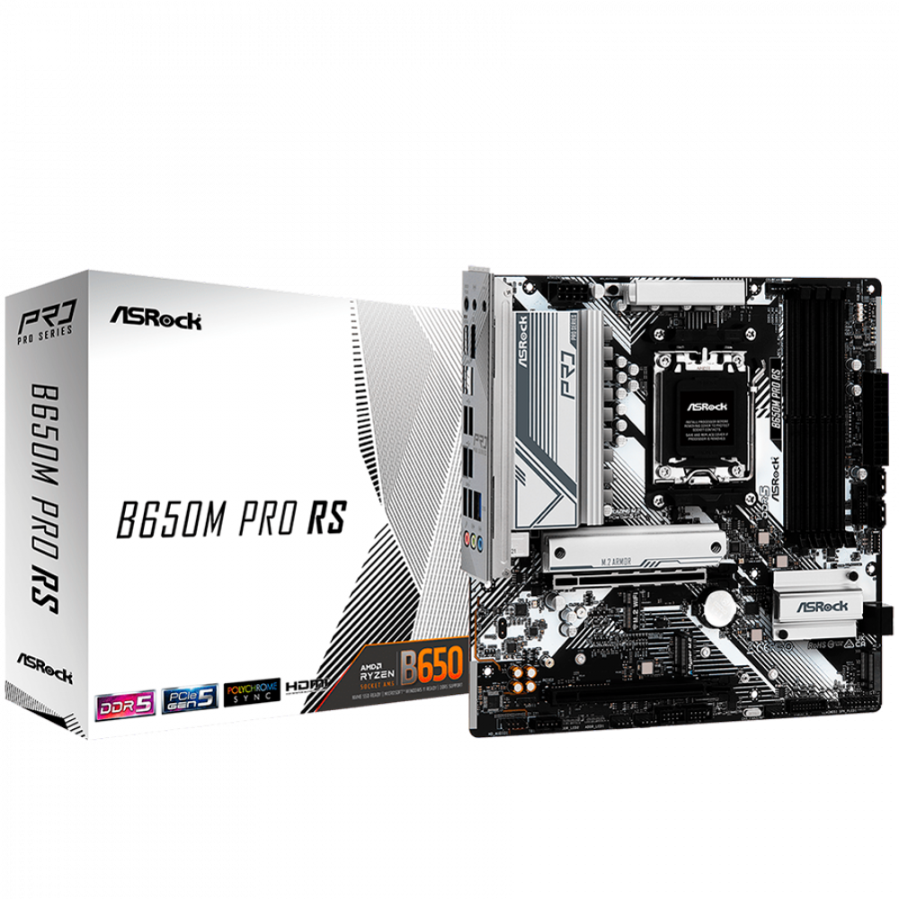 ASROCK B650M Pro RS AMD B650 Sockel AM5 Micro ATX Motherboard