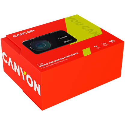 Dash Cam DVR 2.5K 1440p Wi-Fi GPS Canyon DVR25GPS black