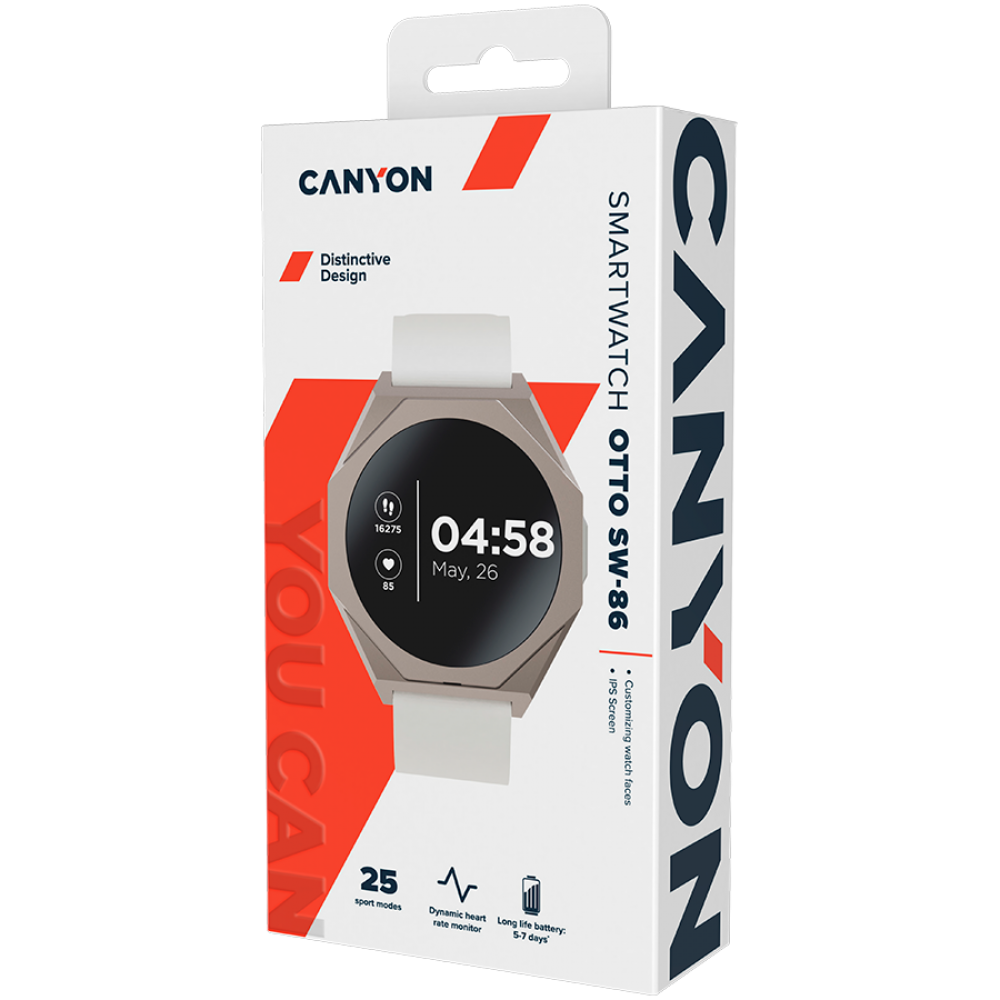 Canyon SW 86 Silver Smartwatch with Sports Functions