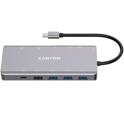 Canyon DS-12 Gray 13-in-1 4K USB-C Portable Hub