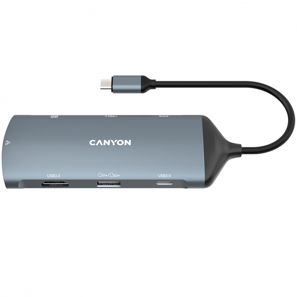 Canyon DS-15 8-in-1 4K USB-C Docking Station - Grey