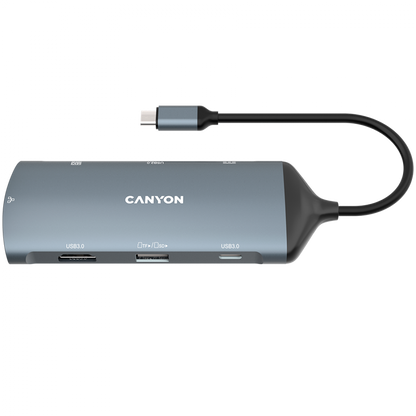 Canyon DS-15 8-in-1 4K USB-C Docking Station - Grey