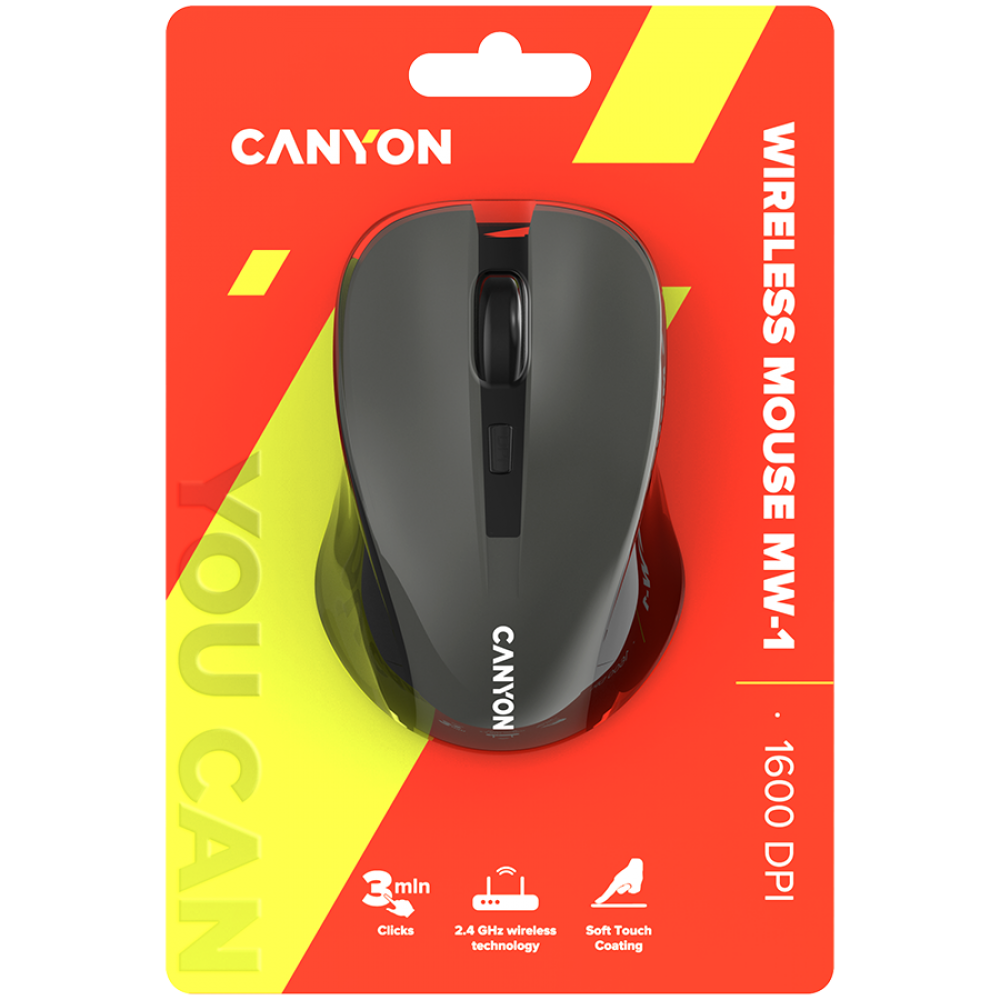 Canyon MW-1 Ergonomic Wireless Mouse Grey