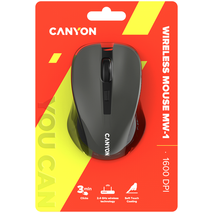 Canyon MW-1 Ergonomic Wireless Mouse Grey
