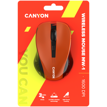 Kabellose ergonomische Maus Canyon MW-1, orange