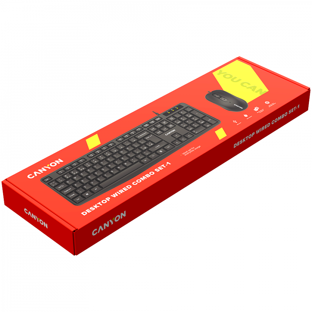 Canyon Kabelgebundenes Tastatur- und Maus-Set SET 1 schwarz