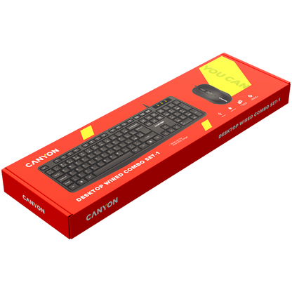 Canyon Kabelgebundenes Tastatur- und Maus-Set SET 1 schwarz