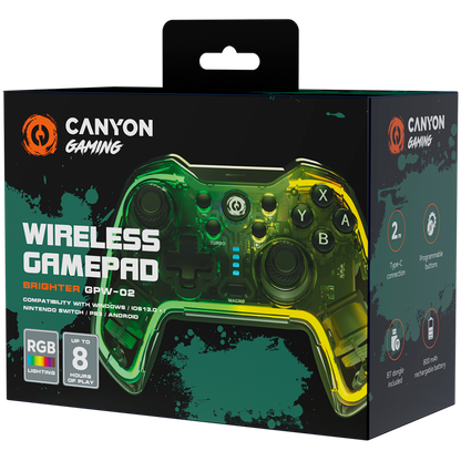 Kabelloser Bluetooth-Controller mit Dongle Canyon GPW-02 transparent