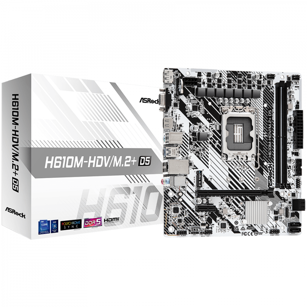 Płyta główna ASROCK H610M HDV/M.2+ D5 Micro ATX DDR5 4800 MHz