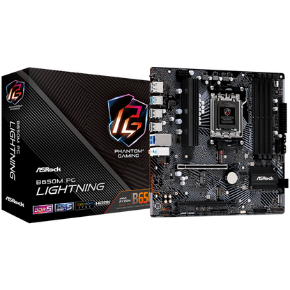 ASROCK B650M PG Lightning AMD B650 Micro ATX Motherboard 7200 MHz