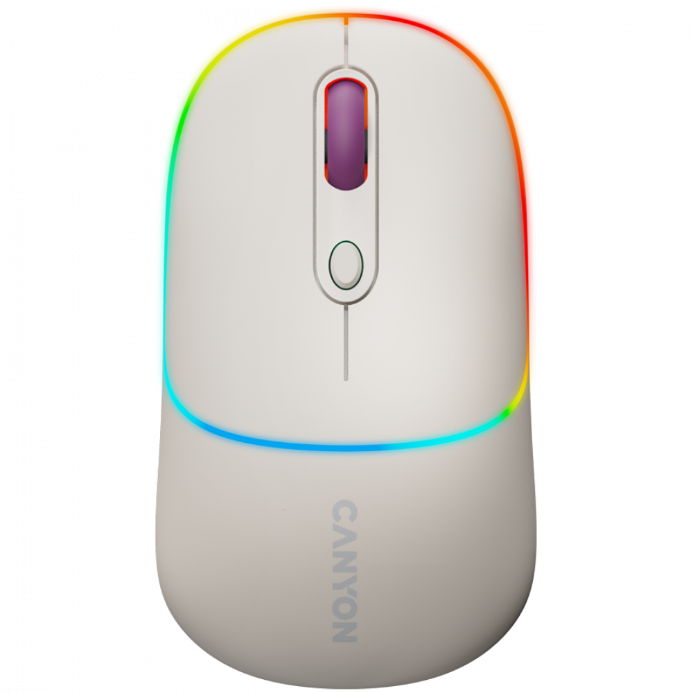 Canyon MW-22 RGB 2-in-1 Ergonomic Wireless Mouse Beige