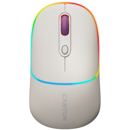 Canyon MW-22 RGB 2-in-1 Ergonomic Wireless Mouse Beige