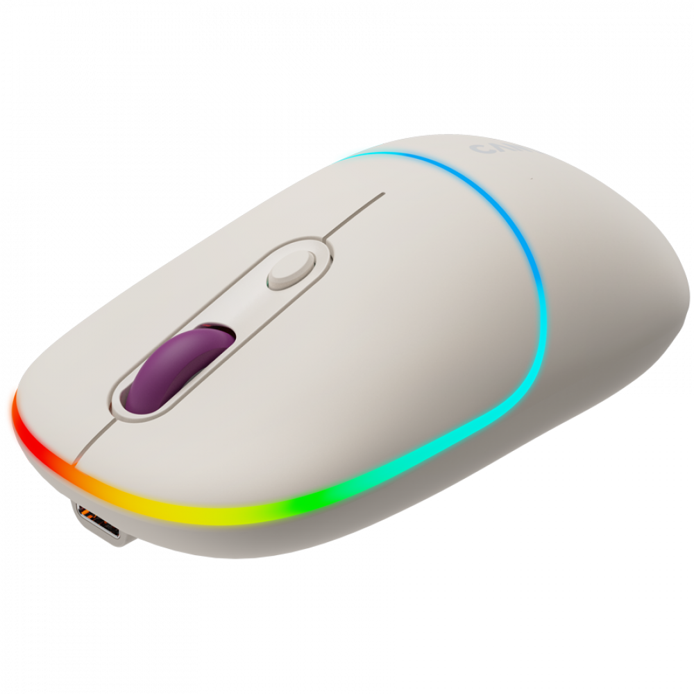 Canyon MW-22 RGB 2-in-1 Ergonomic Wireless Mouse Beige