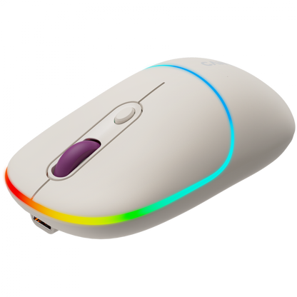 Canyon MW-22 RGB 2-in-1 Ergonomic Wireless Mouse Beige