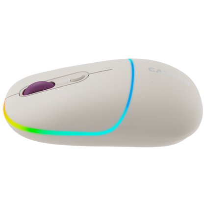 Canyon MW-22 RGB 2-in-1 Ergonomic Wireless Mouse Beige