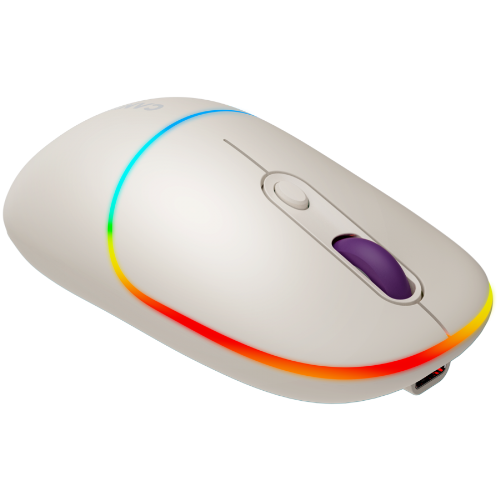 Canyon MW-22 RGB 2-in-1 Ergonomic Wireless Mouse Beige