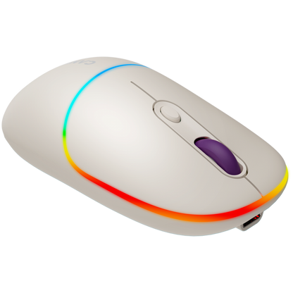 Canyon MW-22 RGB 2-in-1 Ergonomic Wireless Mouse Beige