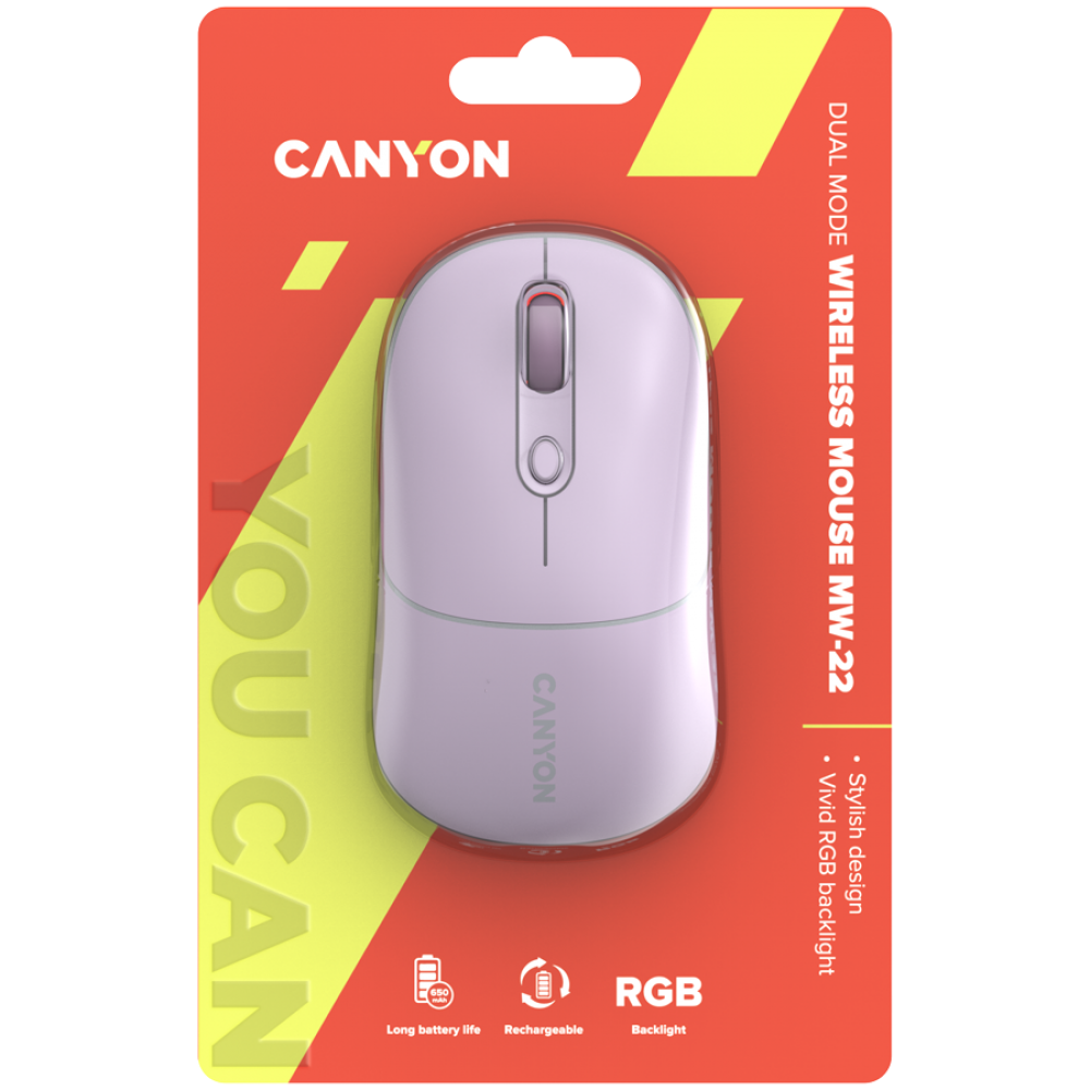 Canyon MW-22 Pink 2-in-1 RGB Wireless Mouse