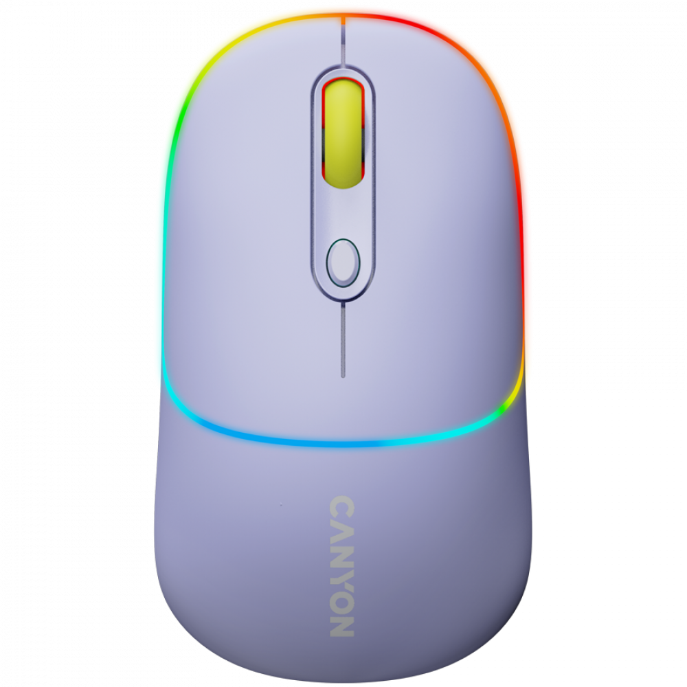 Mysz bezprzewodowa 2w1 RGB Canyon MW 22 fioletowa