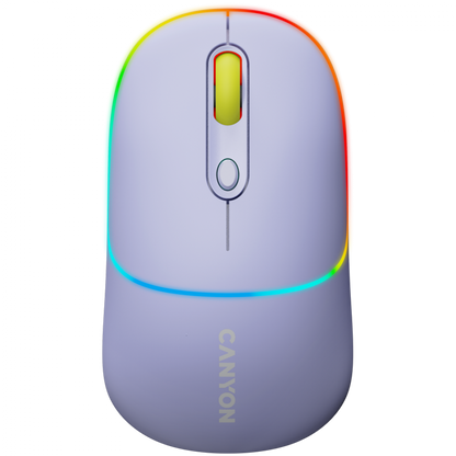 Mysz bezprzewodowa 2w1 RGB Canyon MW 22 fioletowa