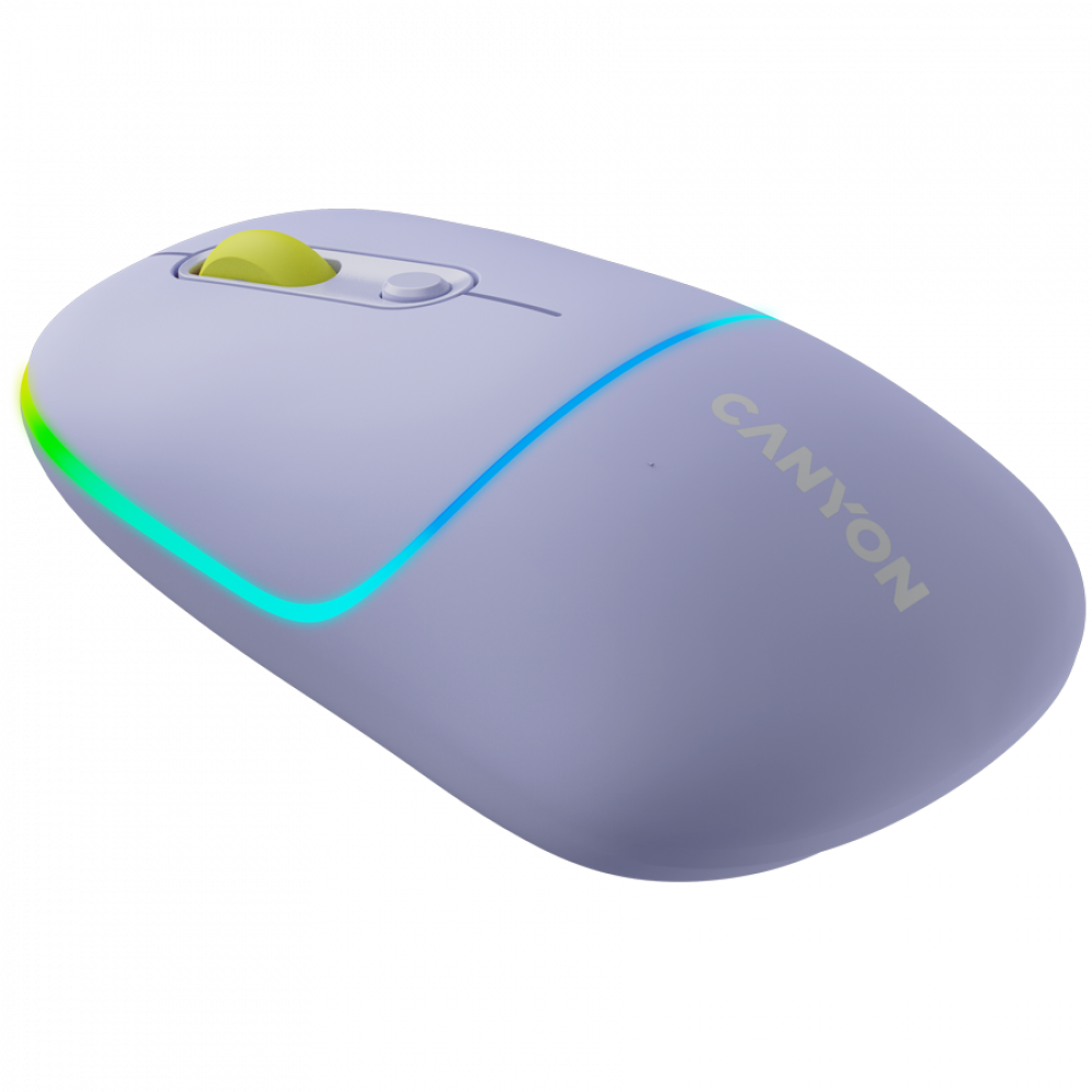 Mysz bezprzewodowa 2w1 RGB Canyon MW 22 fioletowa